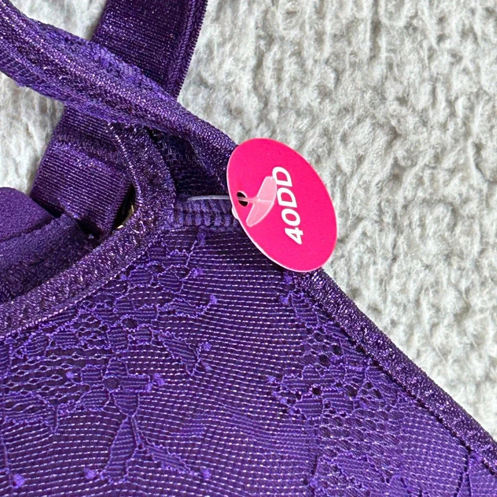 Ashley Stewart Butterfly Full Coverage Lace Bra Purple 40DD AS-2520-1121 NWT